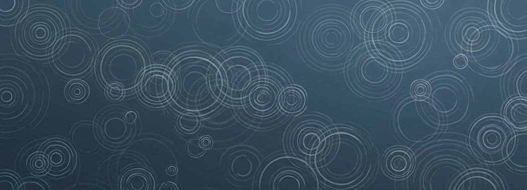 Overhead illustration of a still water surface covered in overlapping concentric rings from falling rain.